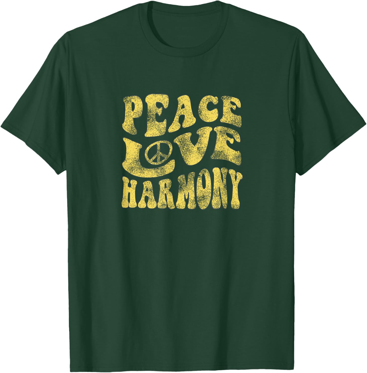 Peace Love Harmony Groovy Hippie Retro T Shirt T-Shirt - T-Shirt | Forest