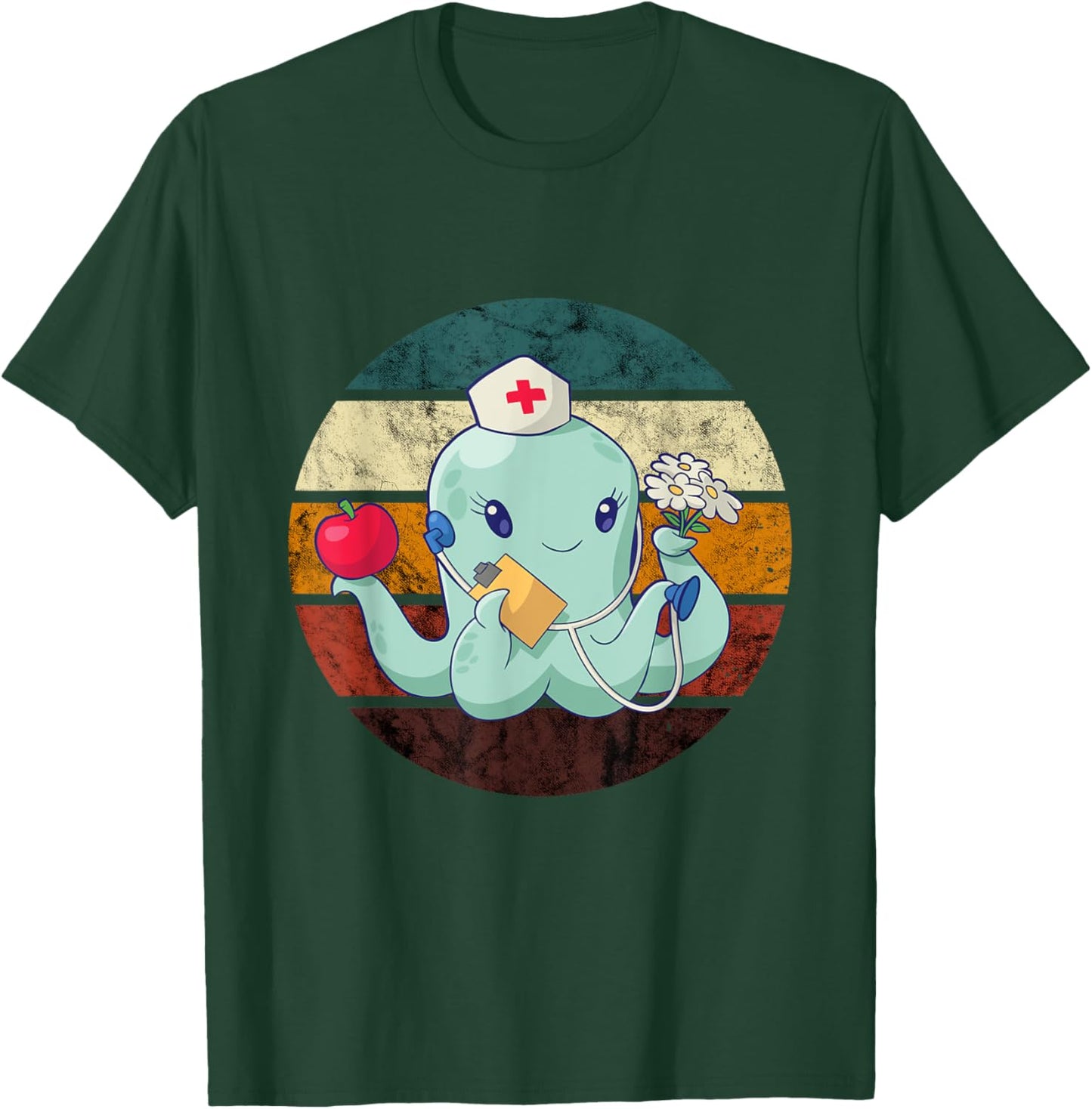Octopus Doctor Retro Cephalopod Sea Monster Vintage Kraken T-Shirt - T-Shirt | Forest