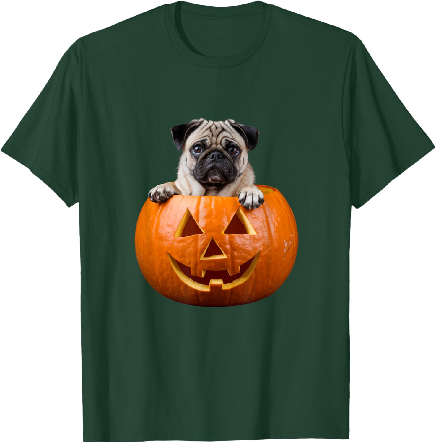 Pug in Pumpkin Halloween Dog Costume T-Shirt - T-Shirt | Forest