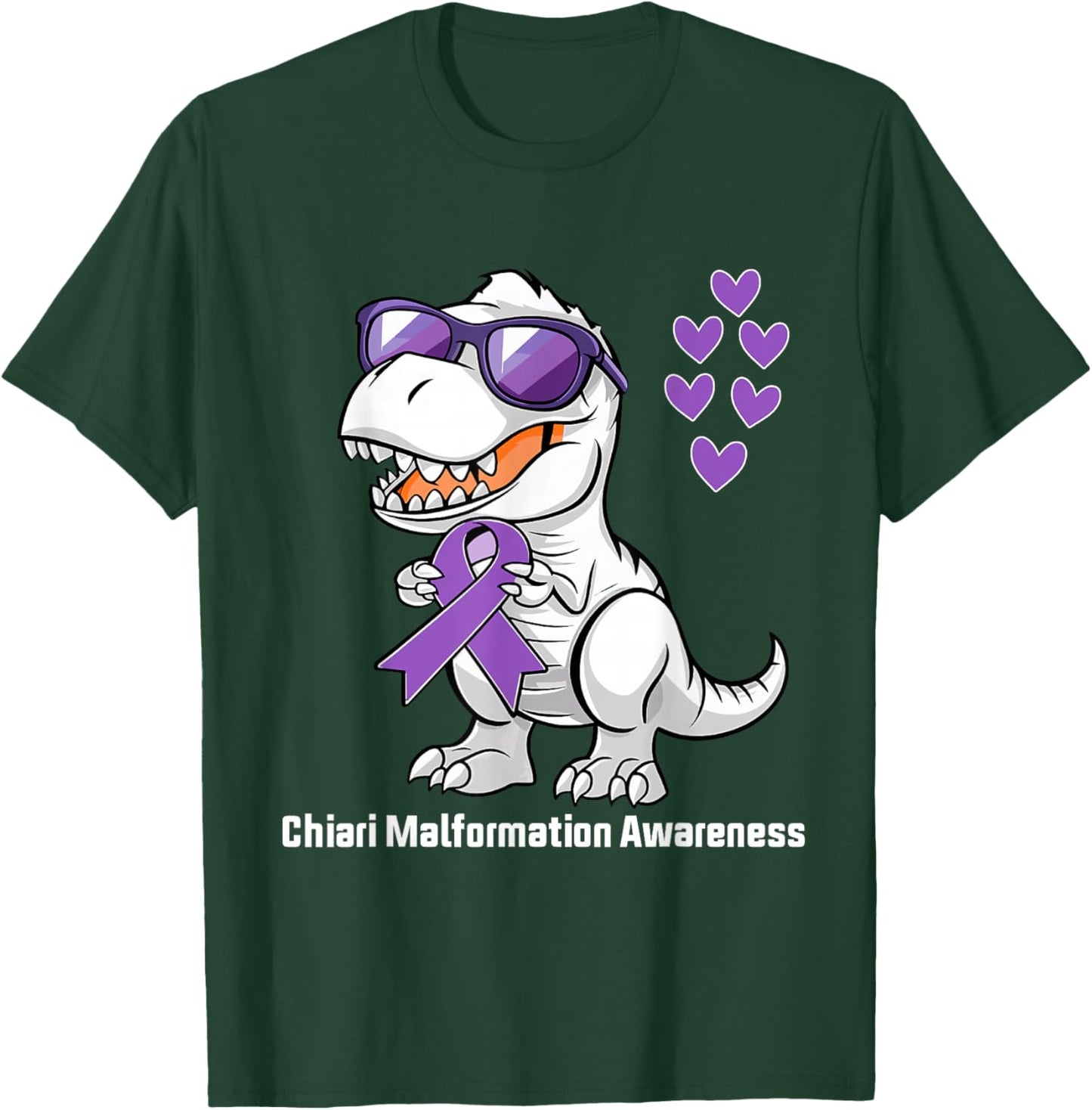 T-rex Dinosaur Chiari Malformation Awareness Dino Toddlers T-Shirt - T-Shirt | Forest