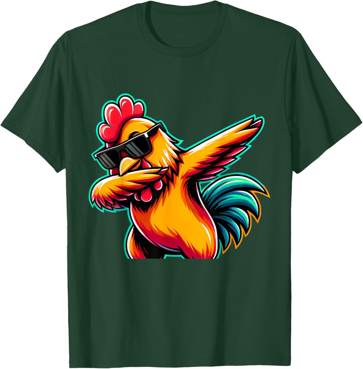Cute Chicken Lover Men Women Youth Kids Boys Dabbing Chicken T-Shirt - T-Shirt | Forest