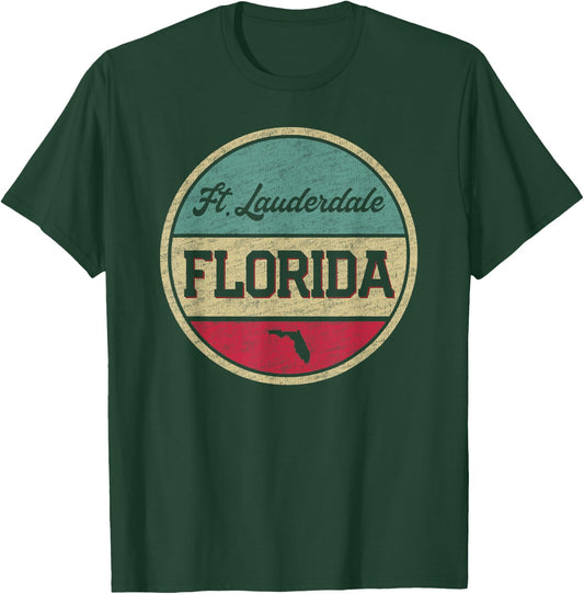 Ft. Fort Lauderdale Florida Vintage 70's 80's Retro Style T-Shirt - T-Shirt | Forest