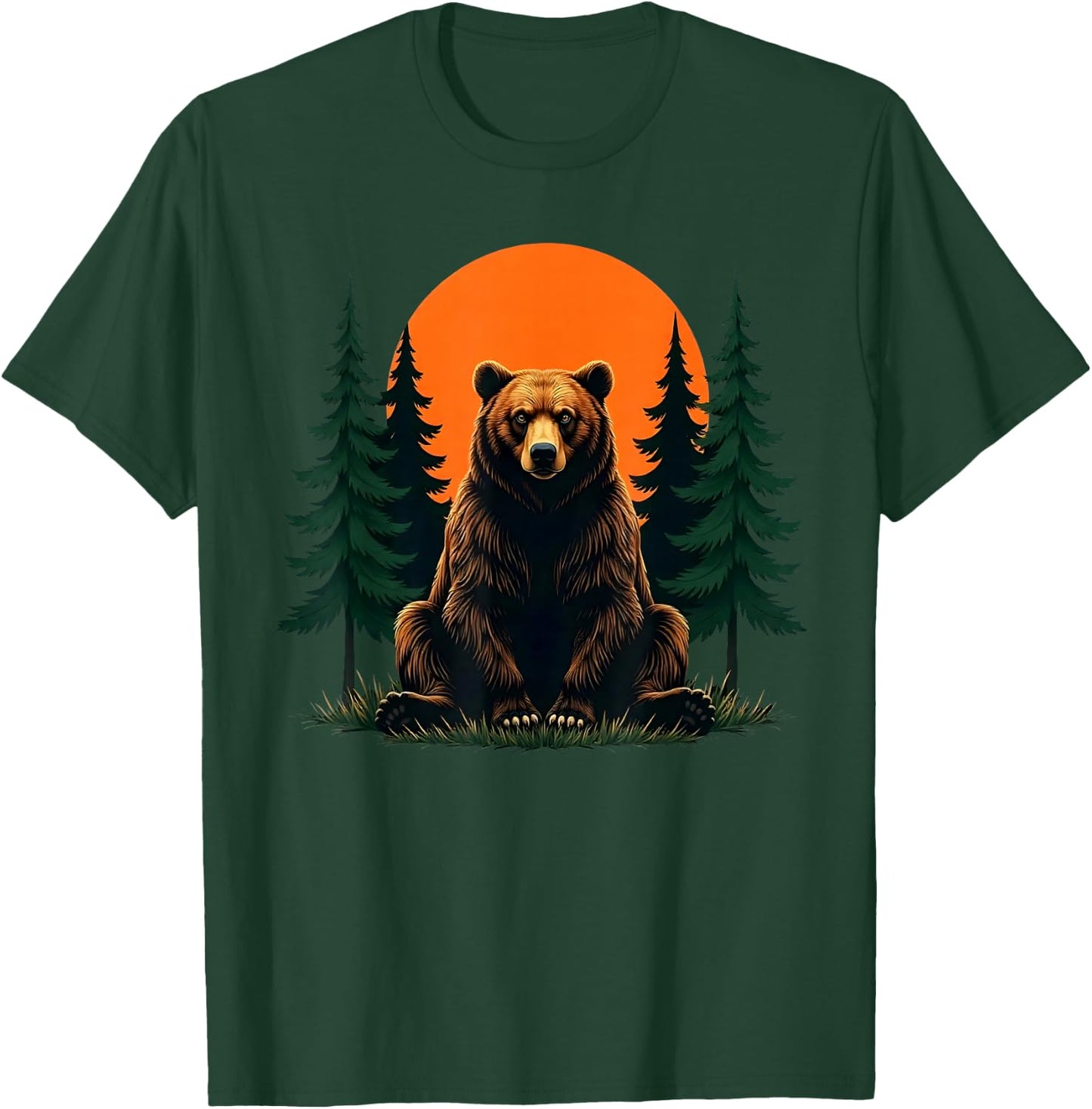 Retro Wildlife Forest Bear Outdoors Nature T-Shirt - T-Shirt | Forest