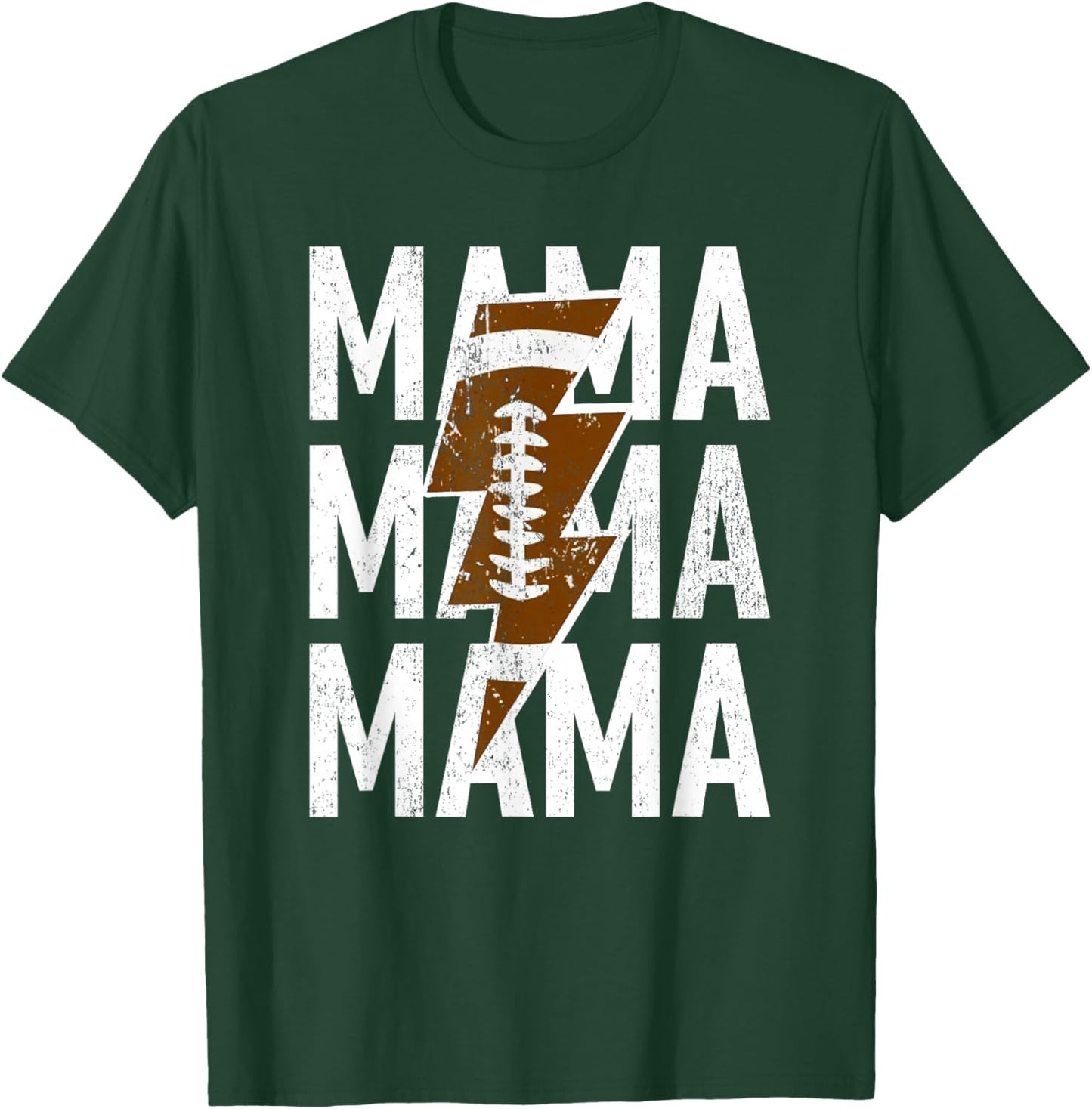 Proud Mama Football Lightning Football Mom Gifts Mothers Day T-Shirt - T-Shirt | Forest