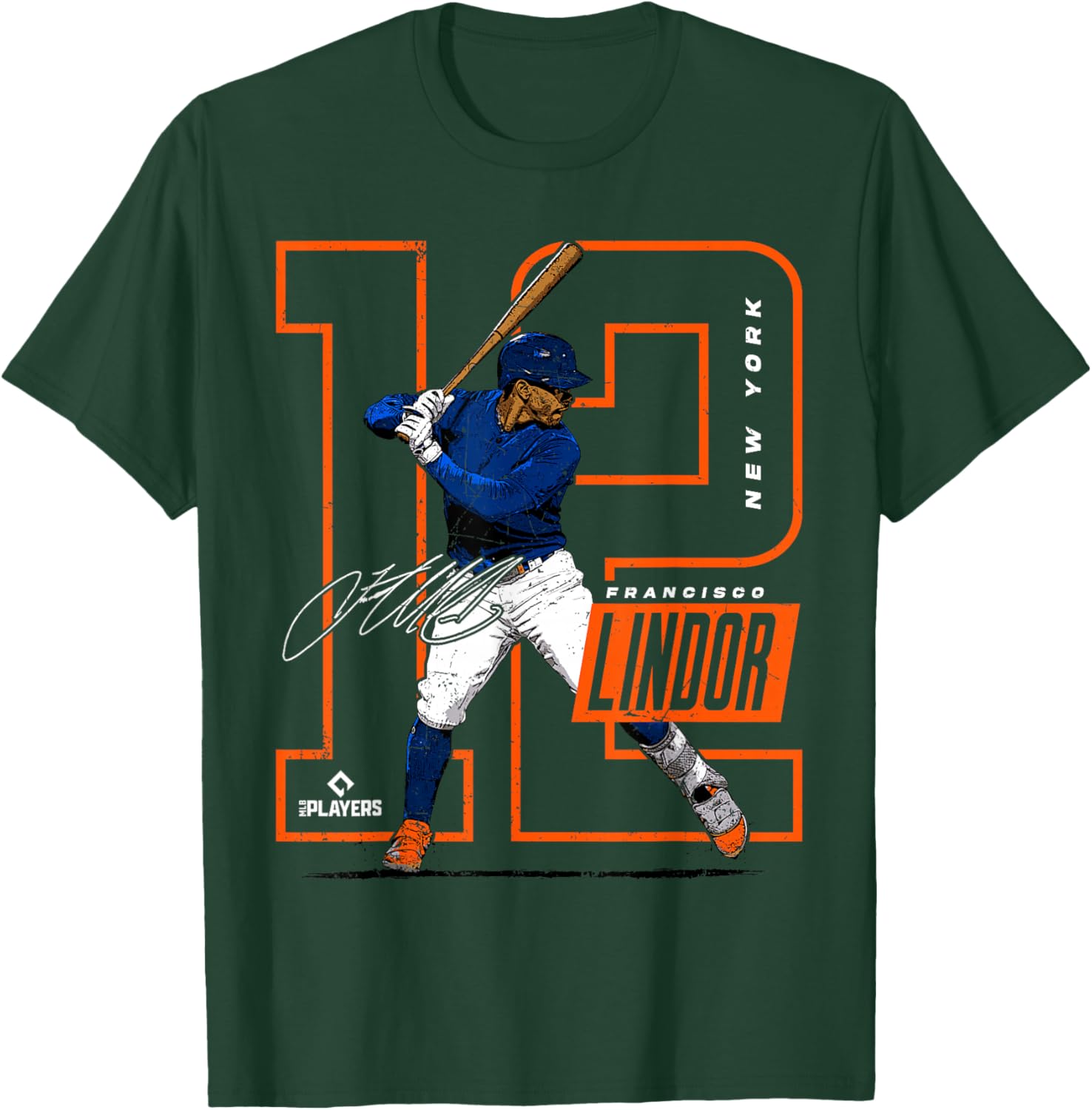 Francisco Lindor | New York Baseball MLB Player | MLBLIN4007 T-Shirt - T-Shirt | Forest