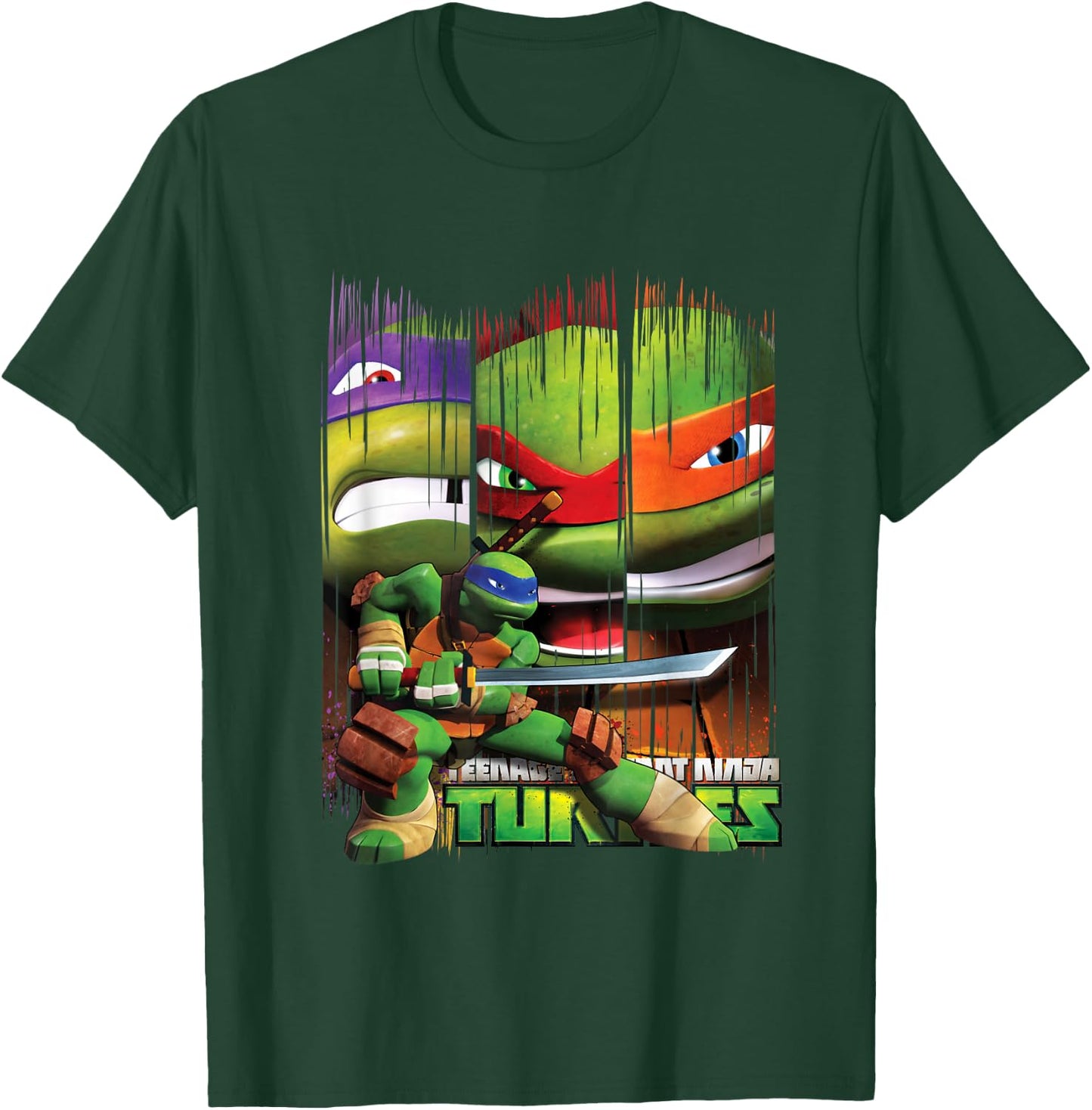 TMNT Leonardo In Front group Shot T-Shirt - T-Shirt | Forest