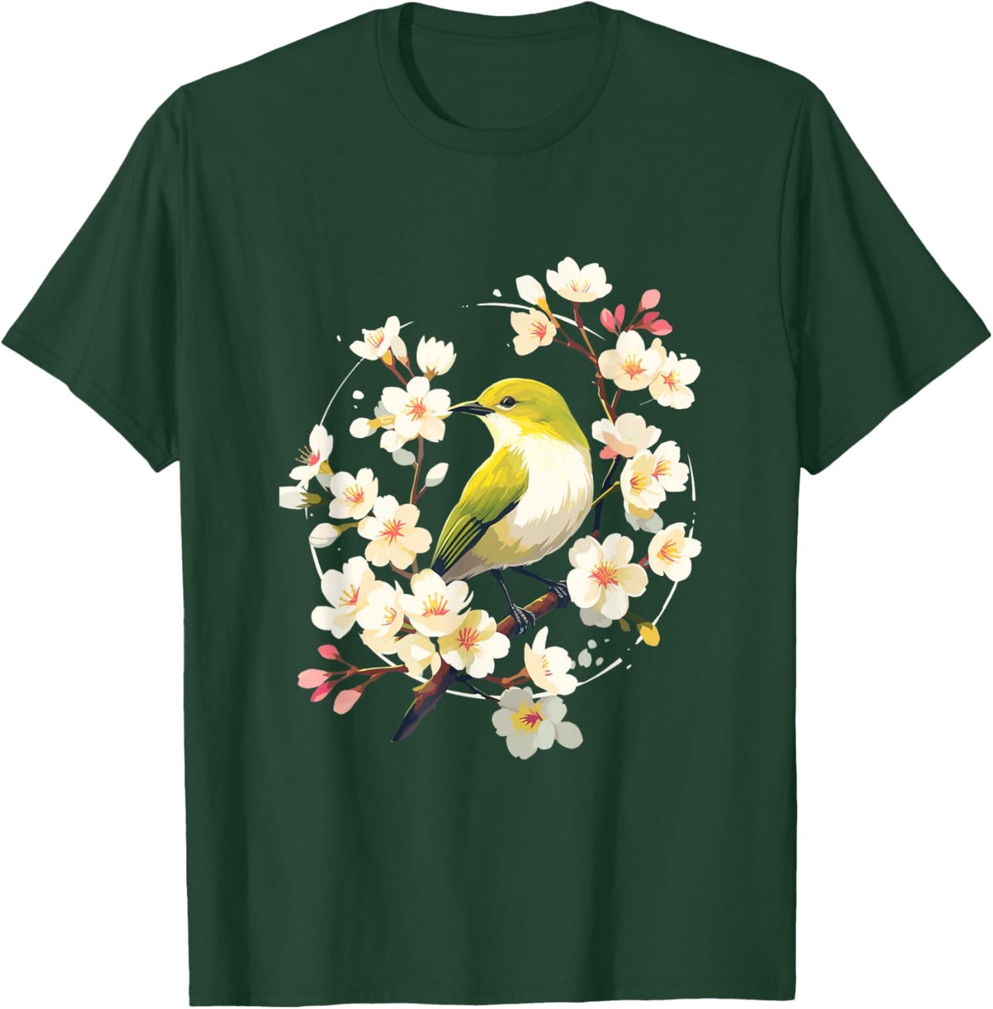 Cherry Blooms & Mejiro Moments: A Spring Affair T-Shirt - T-Shirt | Forest