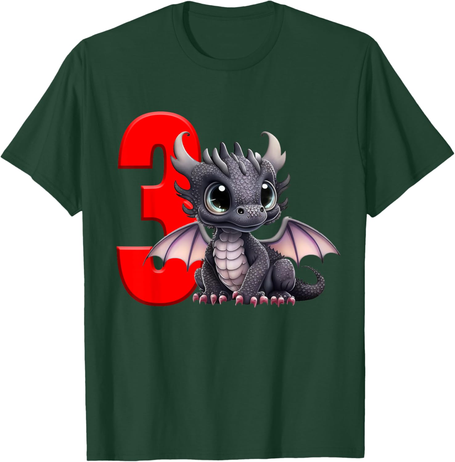 3rd Birthday Shirt Dragon Party Birthday Boy Toddler Three 3 T-Shirt - T-Shirt | Forest