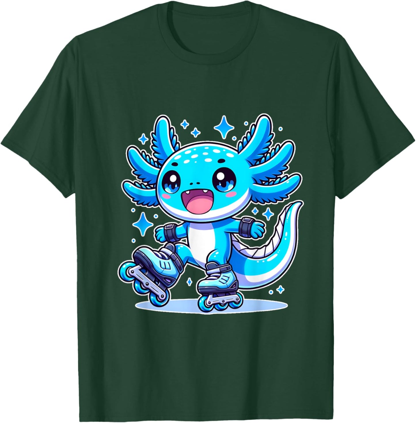 Funny Axolotl Rollerblade roller skater roller skate funny T-Shirt - T-Shirt | Forest
