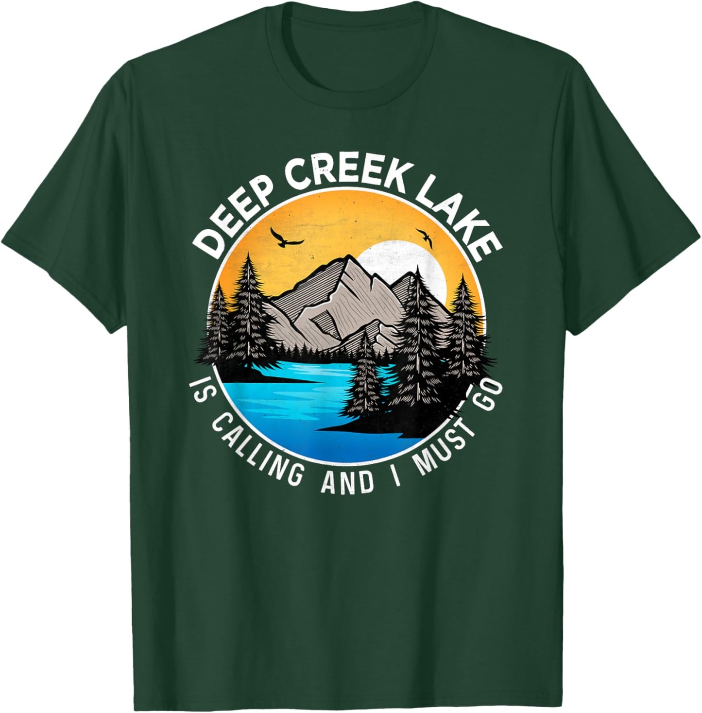 Fishing Boating Camping - Lakeview Deep Creek Lake T-Shirt - T-Shirt | Forest