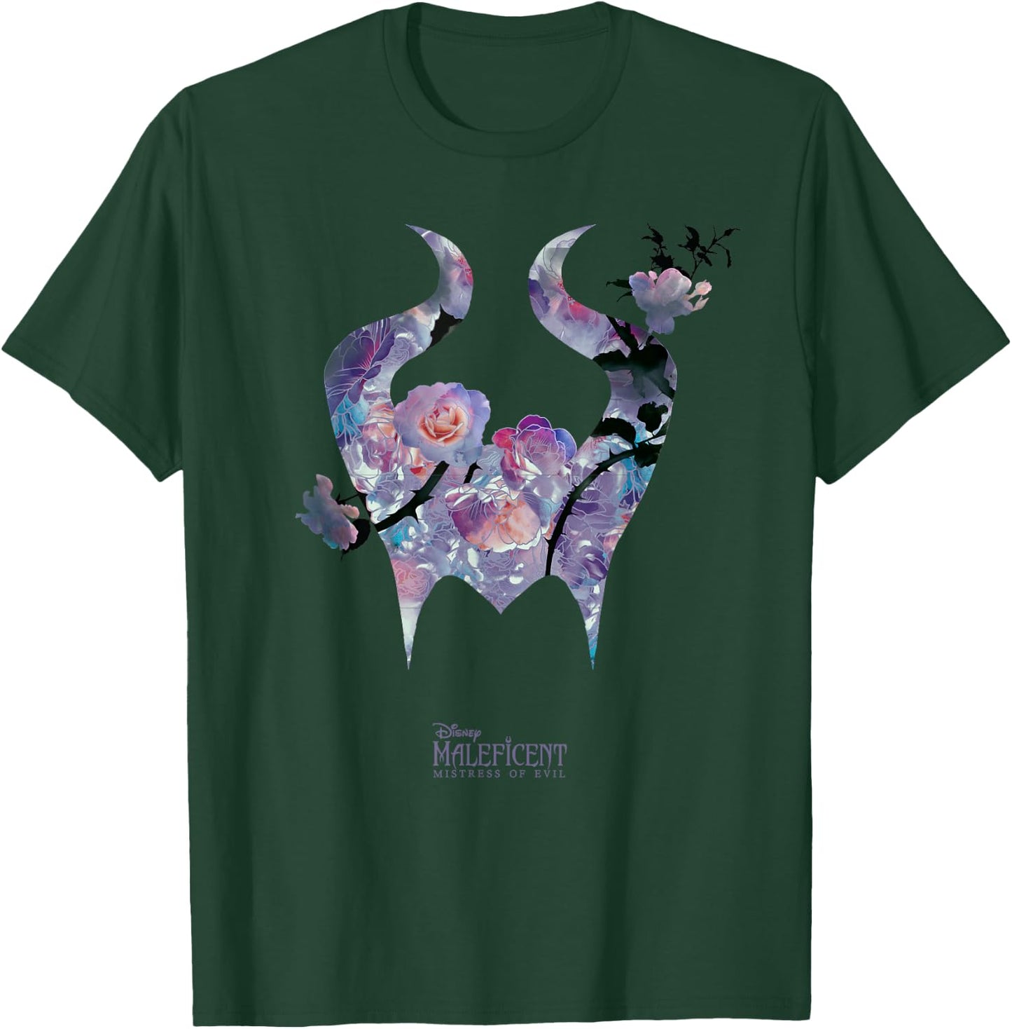 Disney Maleficent: Mistress of Evil Floral Horns Small T-Shirt - T-Shirt | Forest