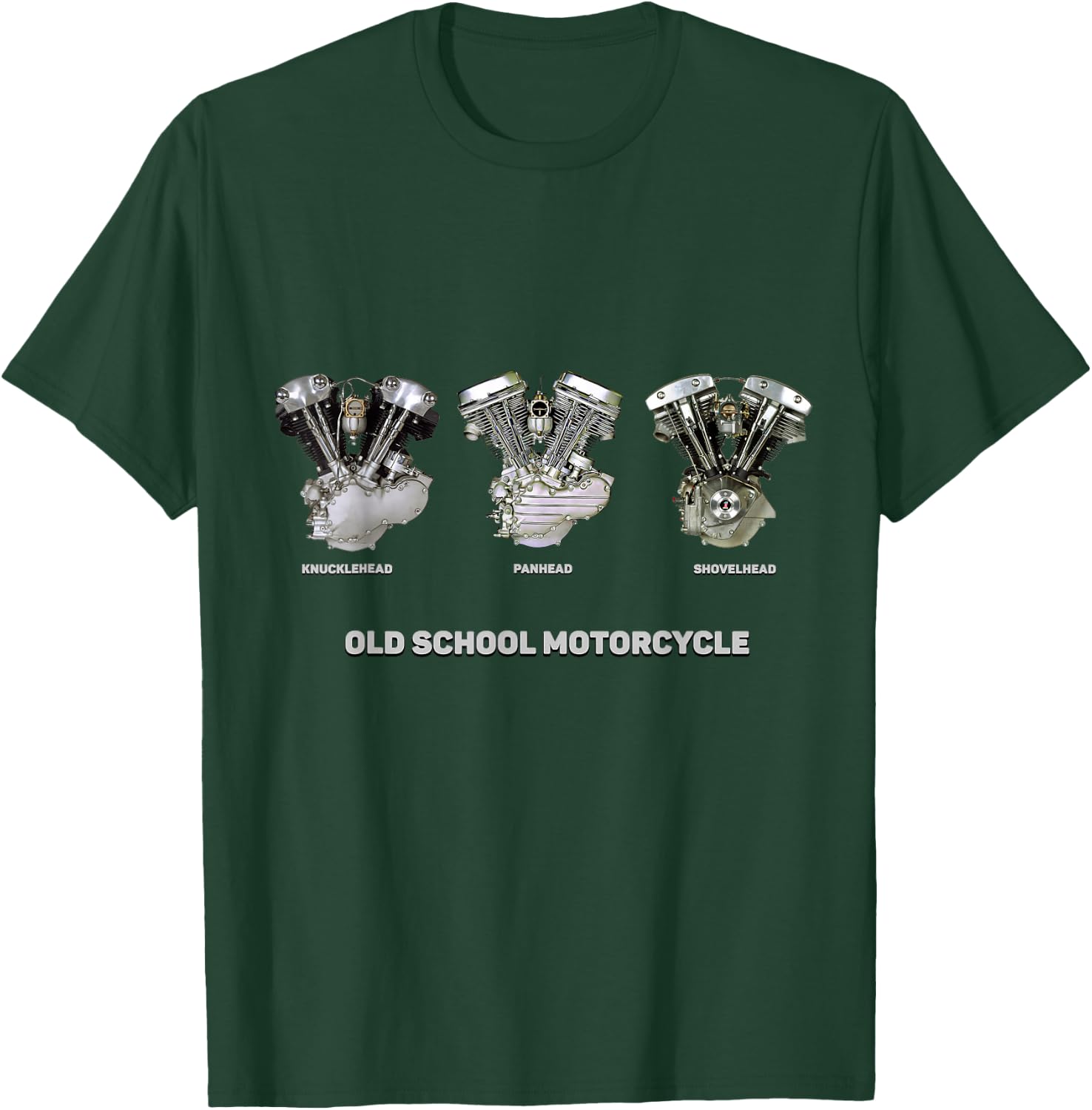 Shovelhead Knucklehead Panhead Vtwin Old School Motorcycle T-Shirt - T-Shirt | Forest