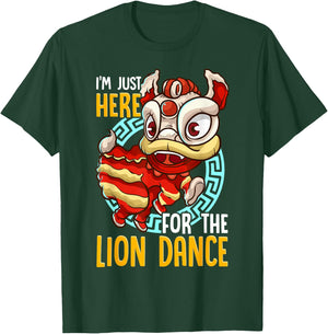 Chinese New Year 2025 Lion Dance Boy Girl Kids Red Orange T-Shirt - T-Shirt | Forest