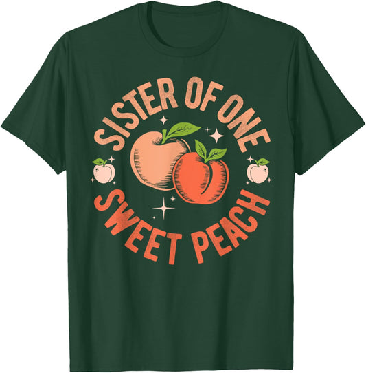 Sister First Birthday One Sweet Peach Bday Family Matching T-Shirt - T-Shirt | Forest