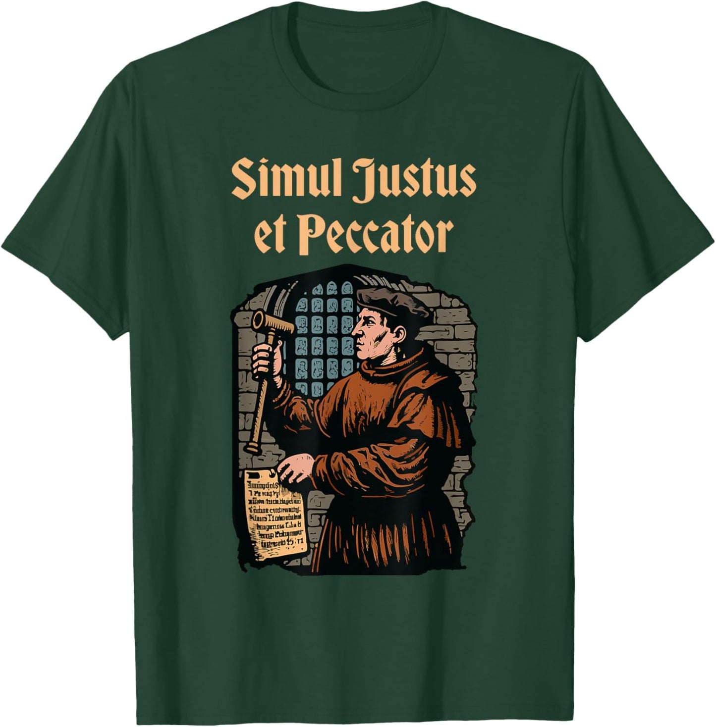 Martin Luther Reformation Simul Justus et Peccator Christian T-Shirt - T-Shirt | Forest