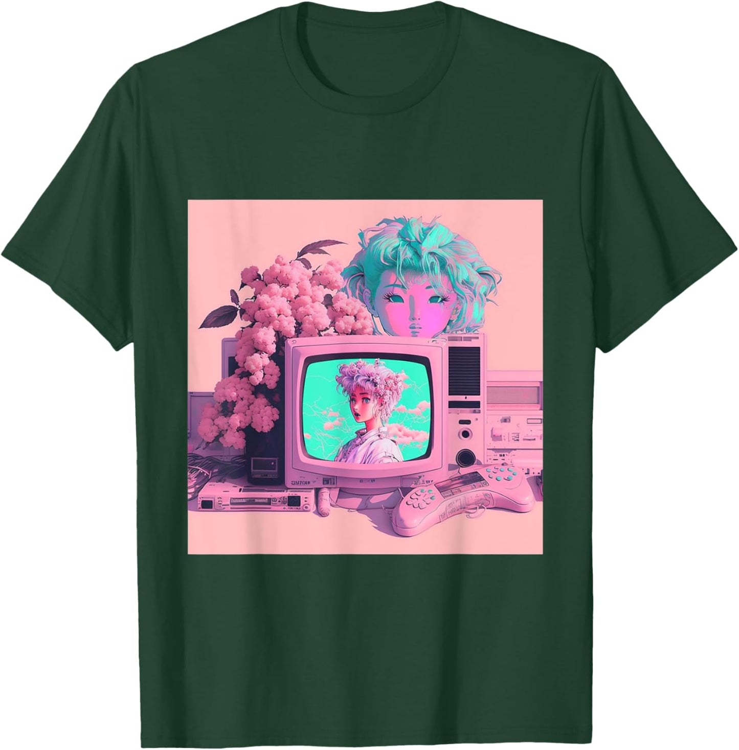 Retro Vaporwave Aesthetic 90s EGirl japanese art T-Shirt - T-Shirt | Forest