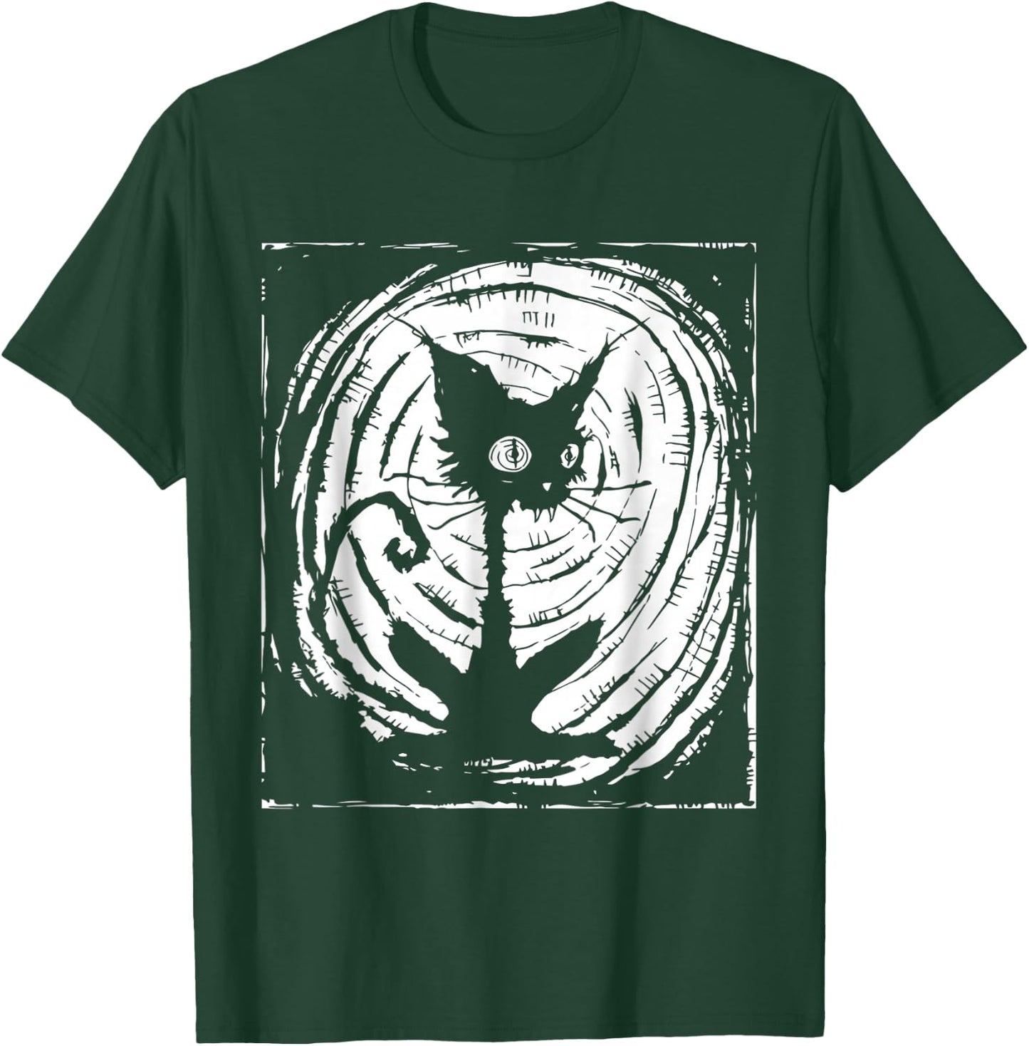 Black Cat Lazy Halloween Costume Scary Creepy T-Shirt - T-Shirt | Forest
