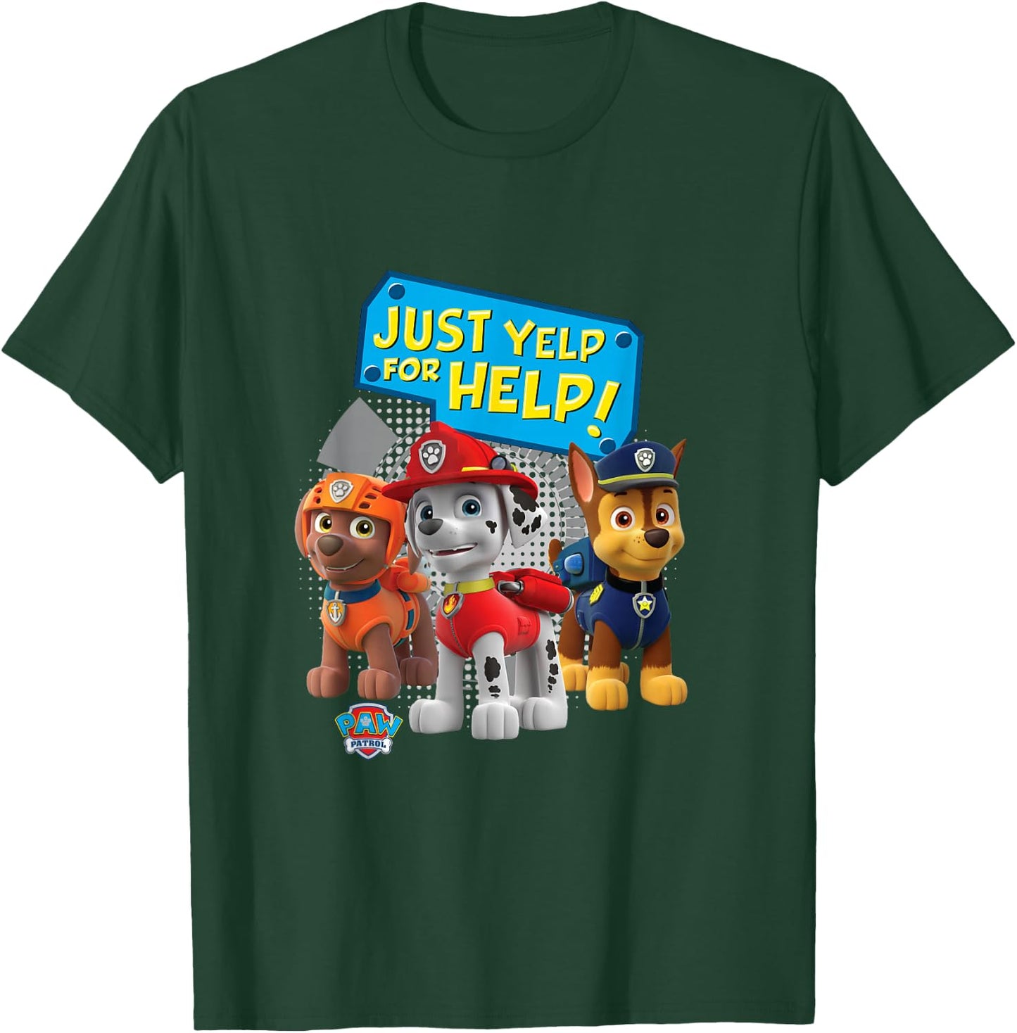 Paw Patrol Just Yelp For Help! Chase, Marshall and Zuma T-Shirt - T-Shirt | Forest