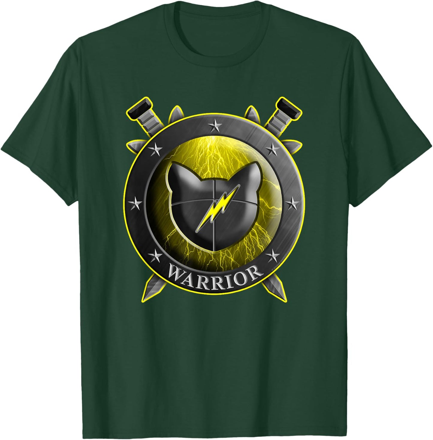 Cat Shield Swords Thunder Funny for Kids T-Shirt - T-Shirt | Forest