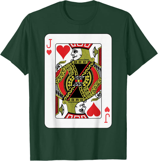 Jack of Hearts Playing Card Poker T-Shirt - T-Shirt | Forest