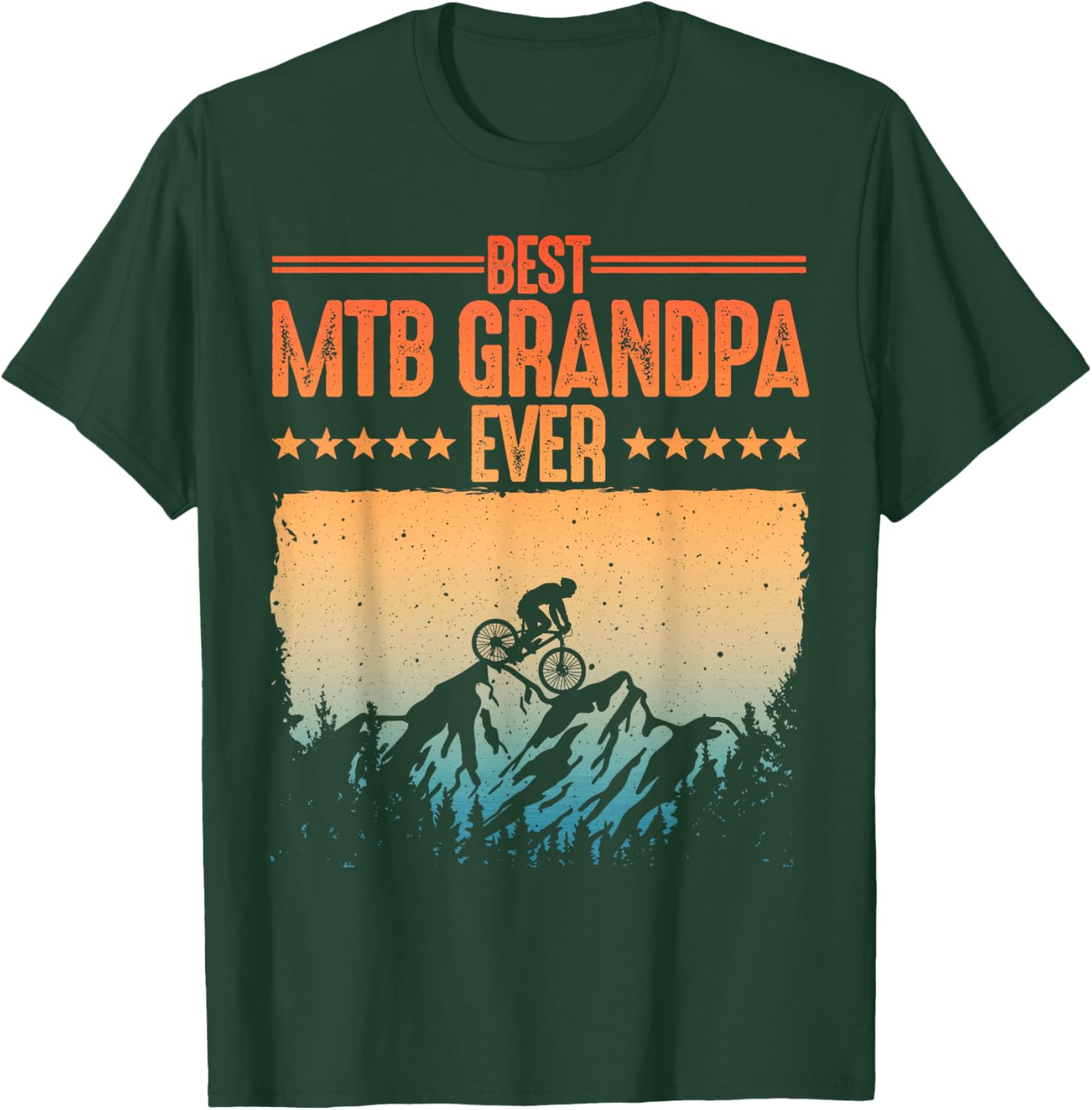 Funny Mountain Bike Design Vintage Biker Grandpa T-Shirt - T-Shirt | Forest