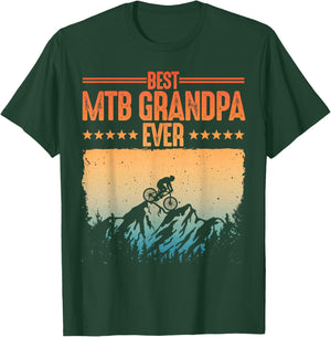 Funny Mountain Bike Design Vintage Biker Grandpa T-Shirt - T-Shirt | Forest