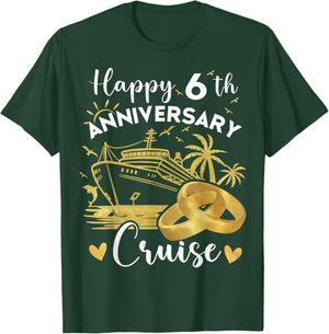 Happy 6th Anniversary Cruise Wedding Cruise Vacation T-Shirt - T-Shirt | Forest