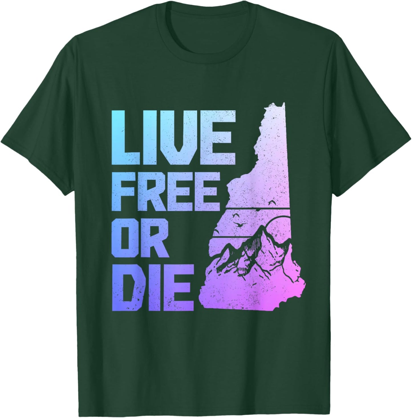 New Hampshire Live Free Or Die Vintage Mountains Pride T-Shirt - T-Shirt | Forest