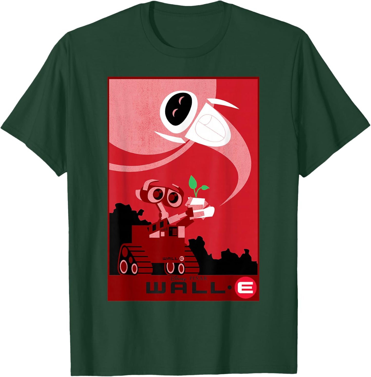 Disney Pixar Wall-E and EVE Find A Plant Red Hue Portrait T-Shirt - T-Shirt | Forest