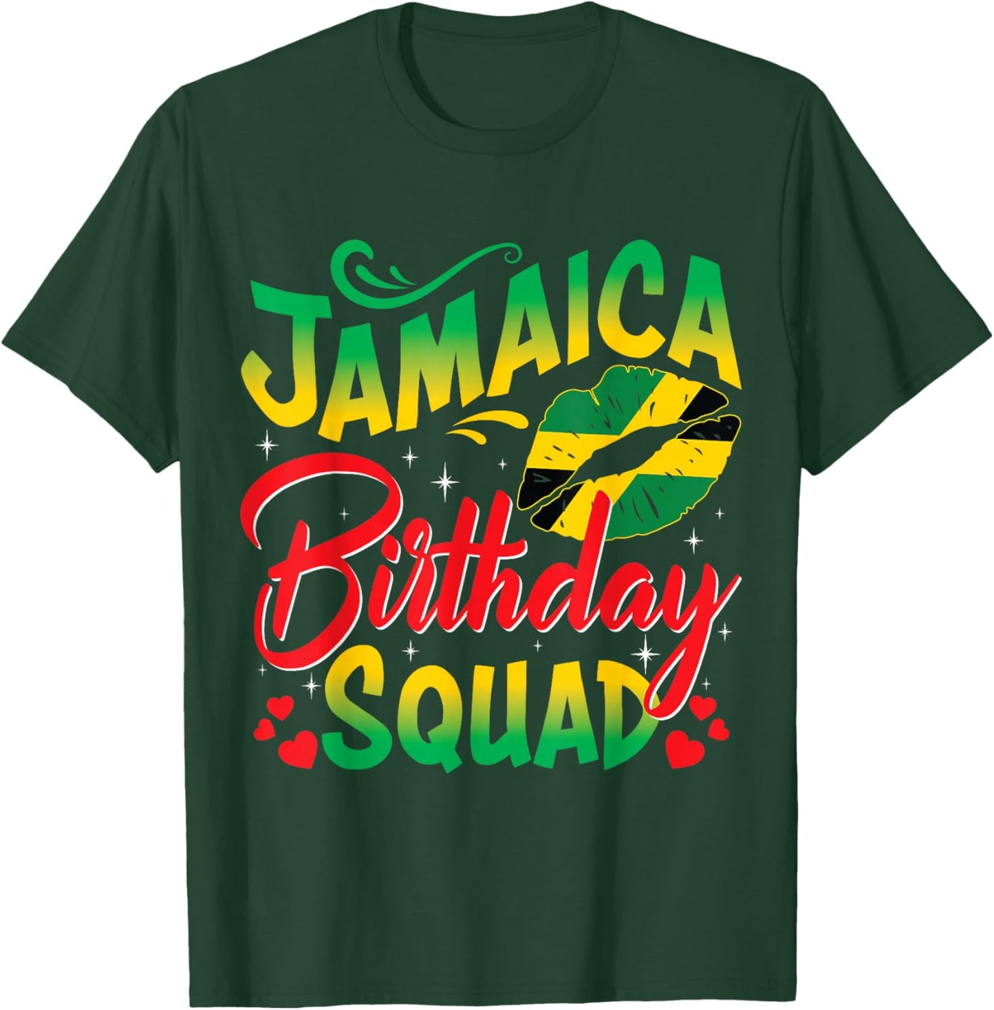 Jamaica Birthday Squad Girls Trip 2025 Women Vacation Party T-Shirt - T-Shirt | Forest