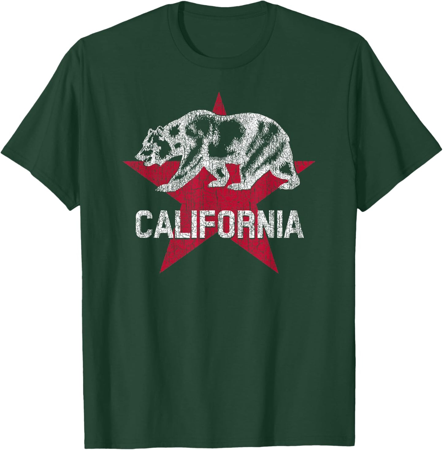 California Republic Flag Distressed Bear T-Shirt - T-Shirt | Forest