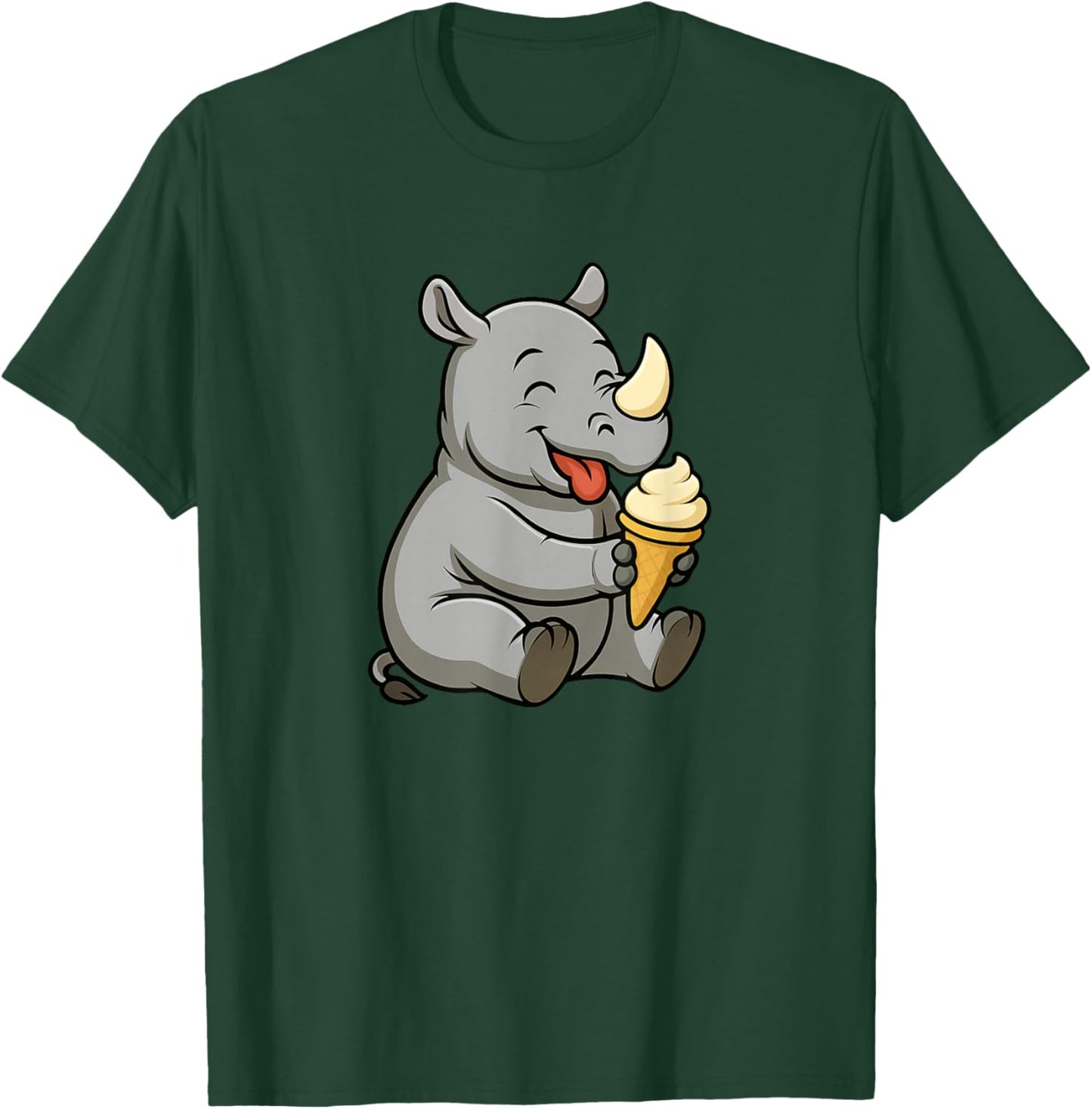 Rhino Ice Cream Zoo Animal Lover Kawaii Boys Girls Kids T-Shirt - T-Shirt | Forest
