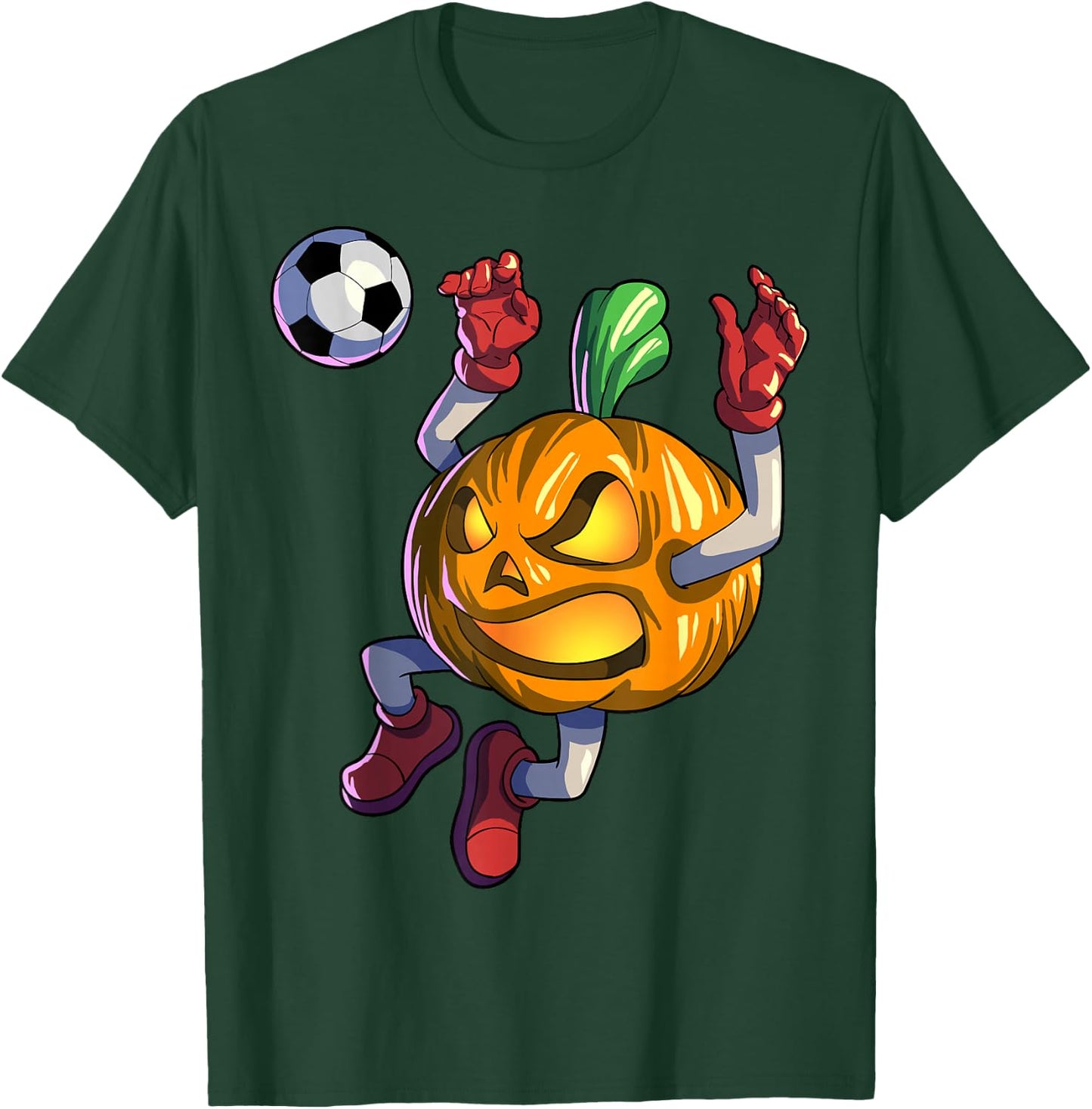 Soccer Pumpkin Halloween Men Boys Soccer Halloween T-Shirt - T-Shirt | Forest