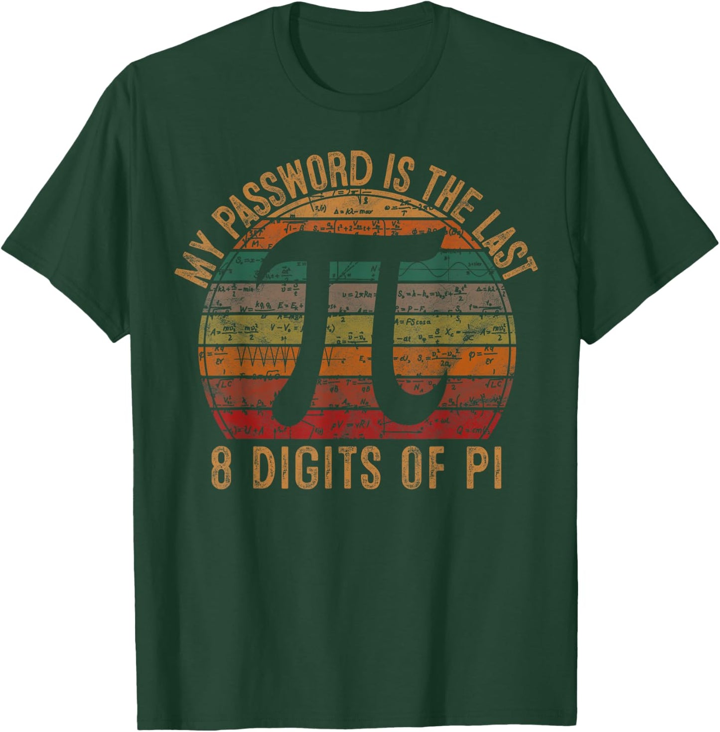 My Password Is The Last 8 Digits of Pi Gift Math Pi Day T-Shirt - T-Shirt | Forest