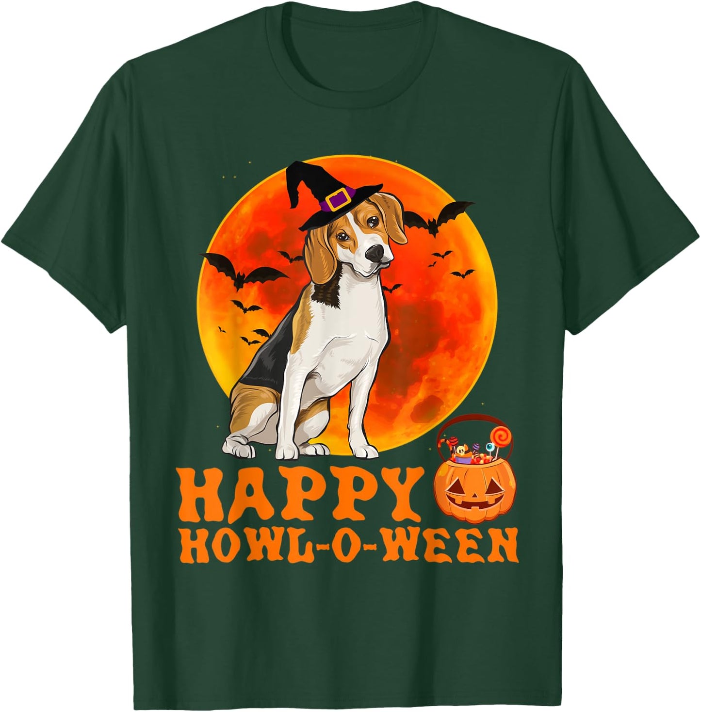 Funny Beagle Dog Halloween Happy Howl-o-ween T-Shirt - T-Shirt | Forest