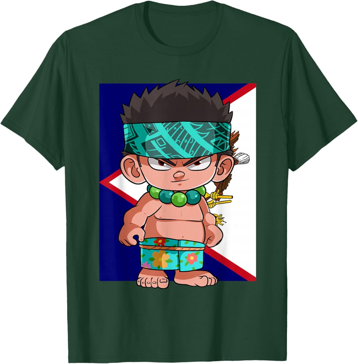 American Samoan Pride Polynesian Samoa Flag Kids AIGA T-Shirt - T-Shirt | Forest
