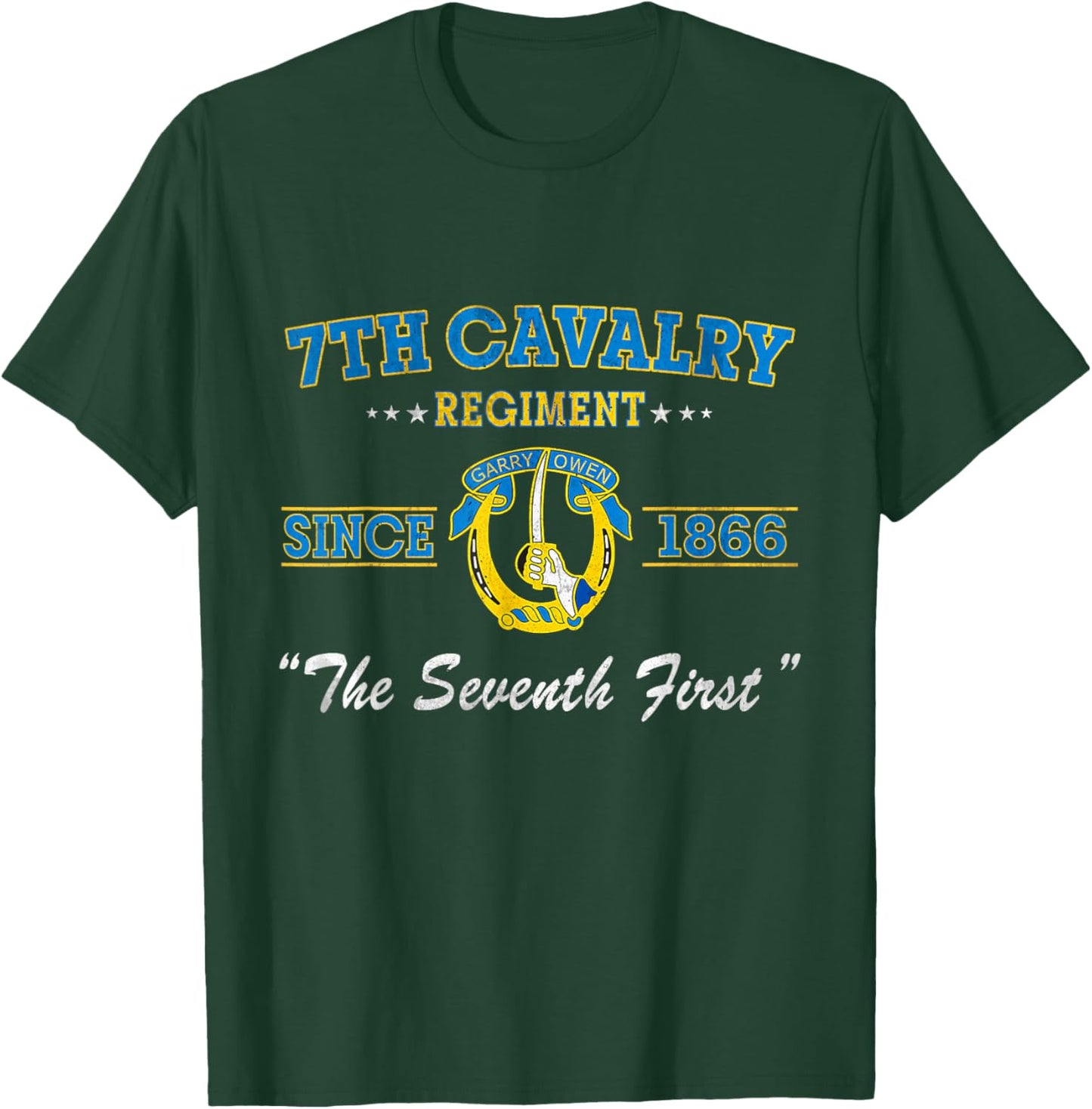 7th Cavalry Regiment Veteran Military Father Day T-Shirt - T-Shirt | Forest