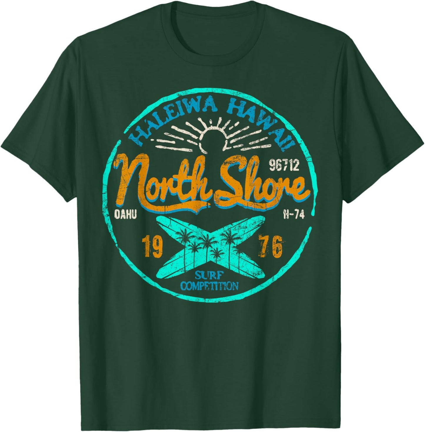 North Shore Hawaii Surfing Haleiwa Oahu Surf Surfer T-Shirt - T-Shirt | Forest