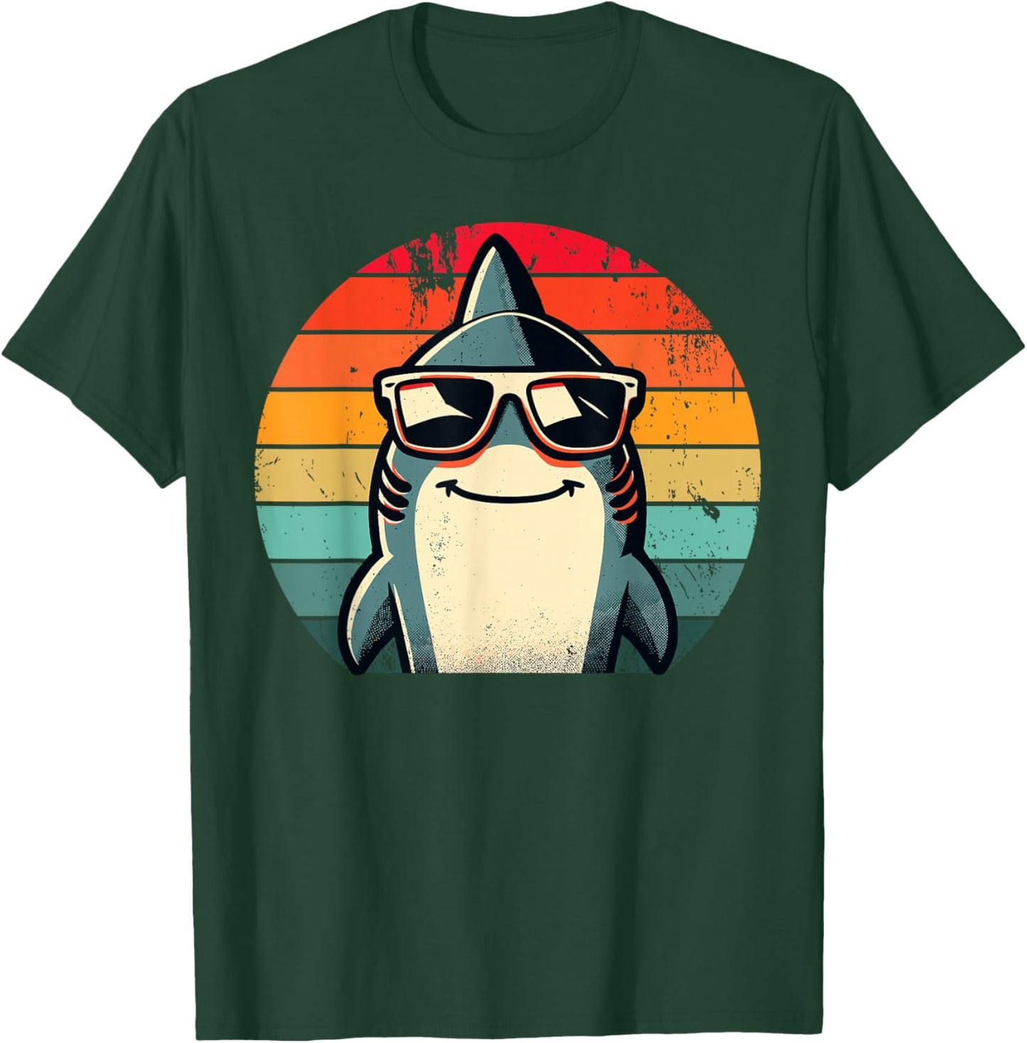 Cool Retro Shark in Sunglasses 70s 80s 90s Funny Shark T-Shirt - T-Shirt | Forest