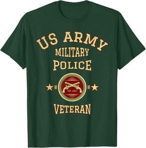 US Army Military Police Veteran Police Officer Retirement T-Shirt - T-Shirt | Forest