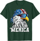 Patriotic 4th of July Shirt Men Women USA Bald Eagle Merica T-Shirt - T-Shirt | Forest
