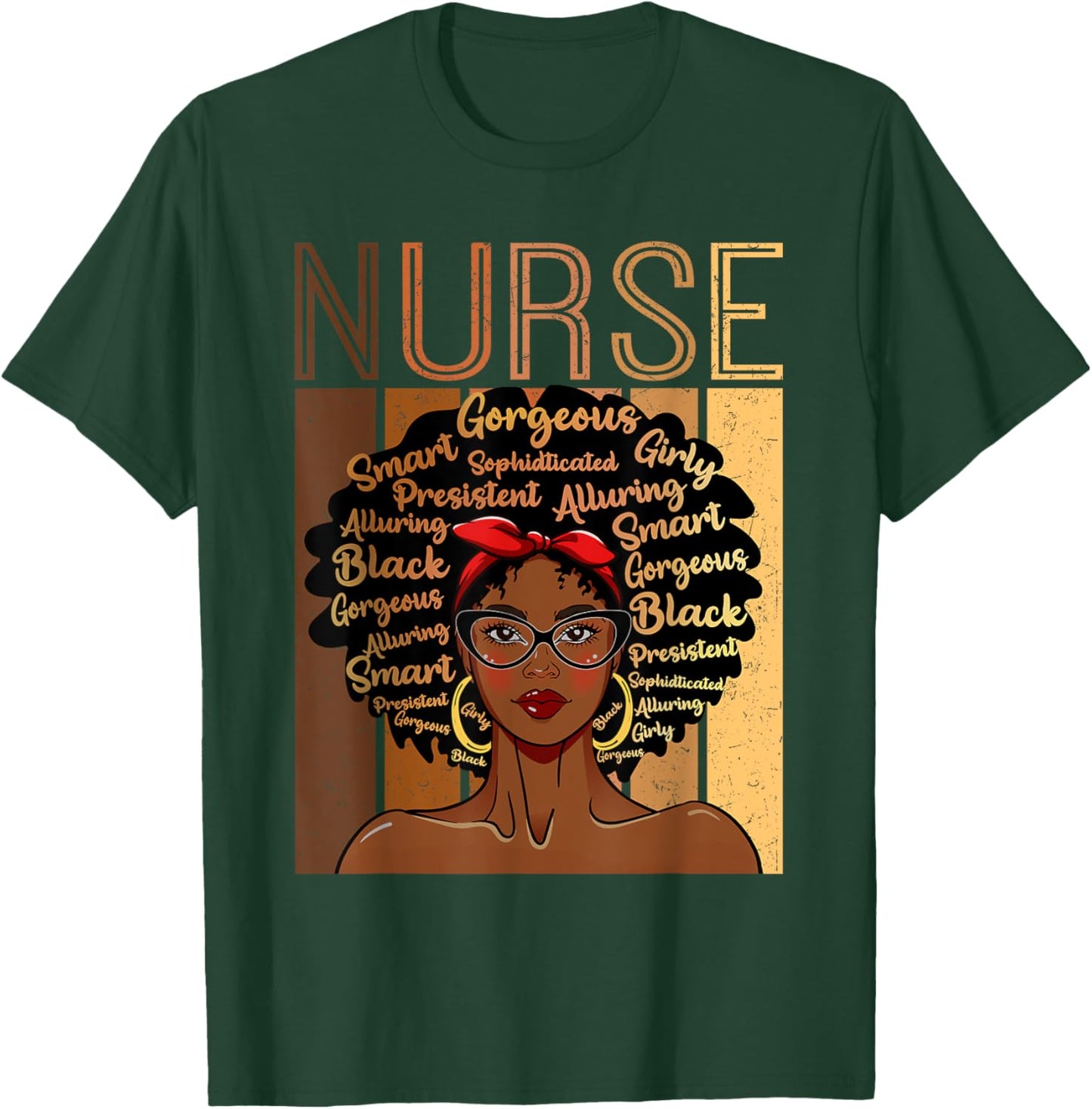 Black Strong Nurse Afro Love Melanin African American T-Shirt - T-Shirt | Forest