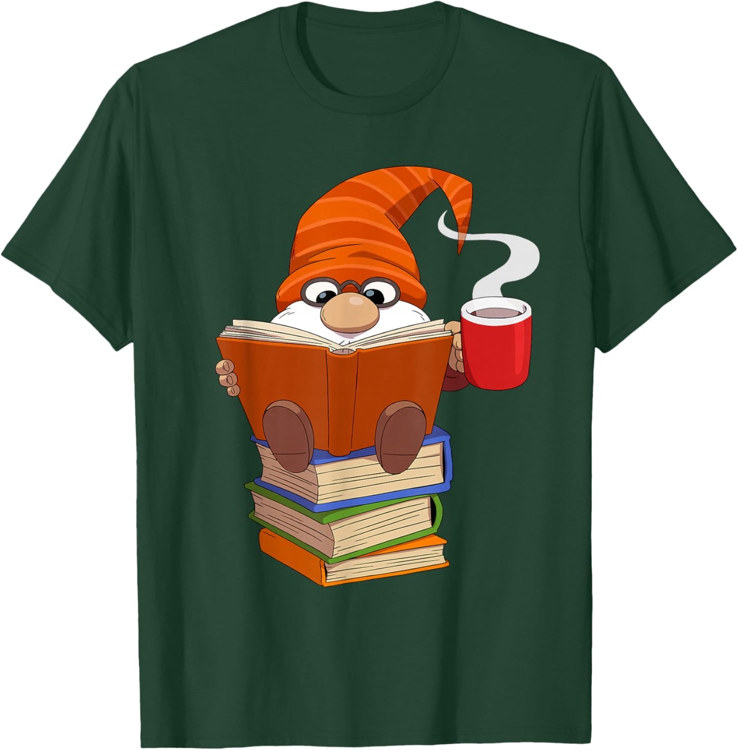 Reading Lover Book Graphic Funny Gnome T-Shirt - T-Shirt | Forest
