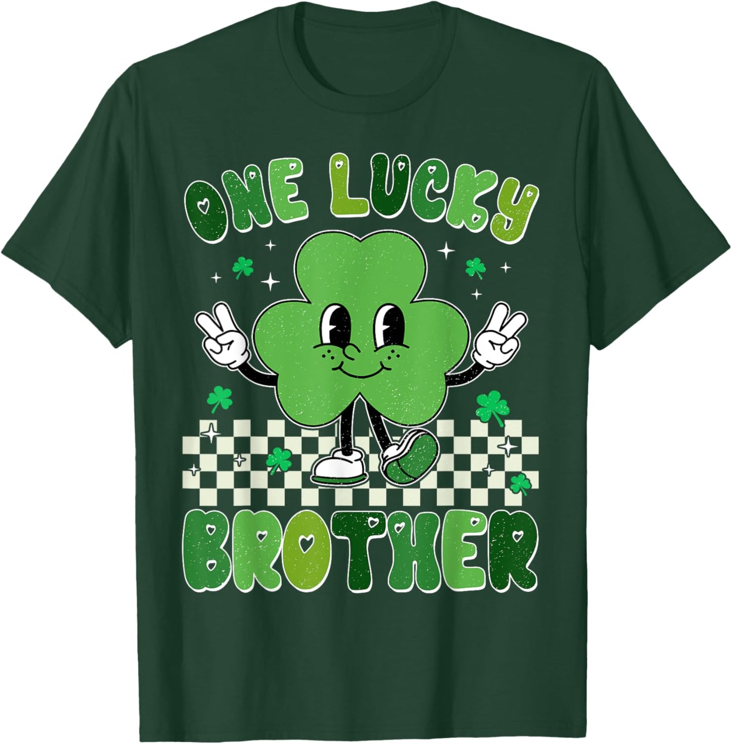 One Lucky Brother St Patrick's Day Shamrock Kids Boy Toddler T-Shirt - T-Shirt | Forest