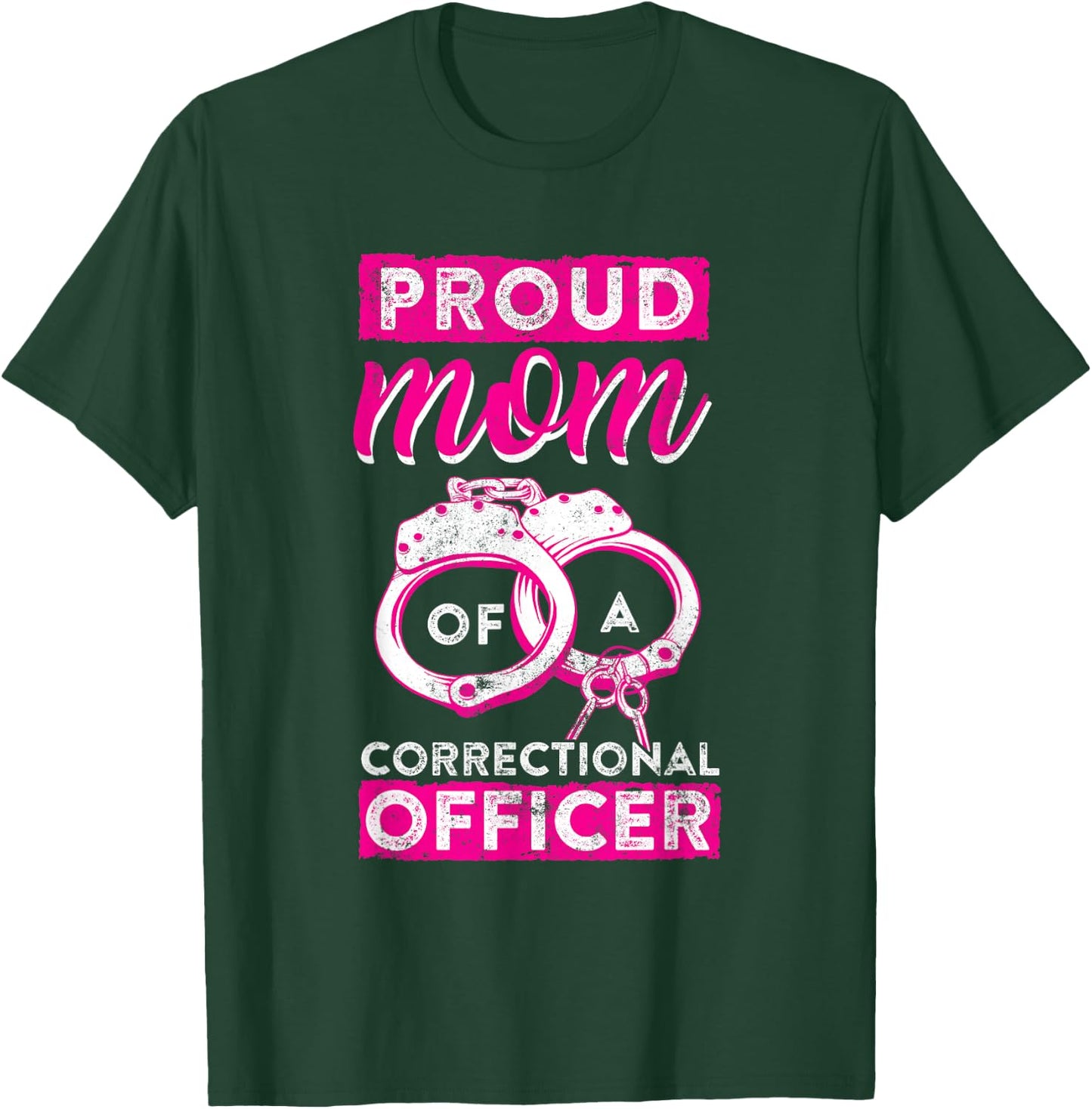 Correctional Officer Proud Mom Thin Silver Line T-Shirt - T-Shirt | Forest