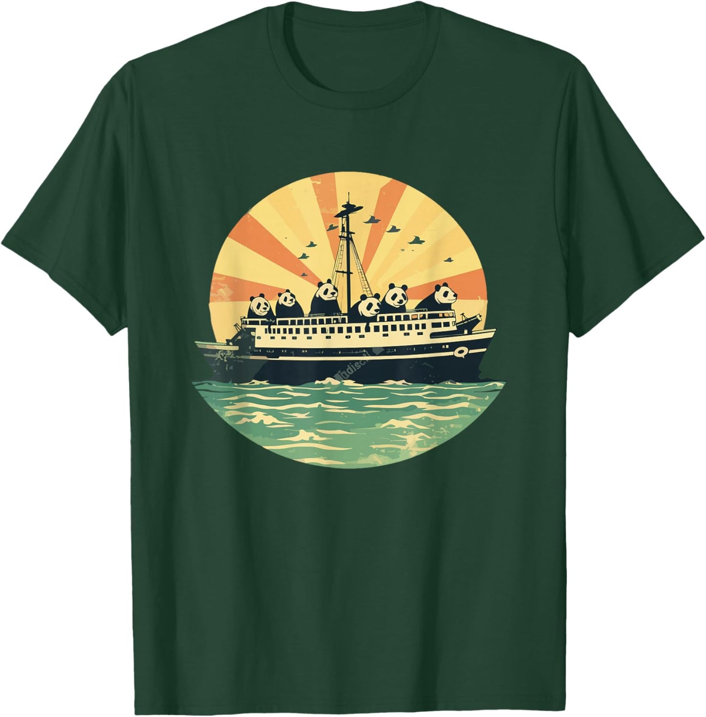 Sailer Panda Ocean Cruise Vacation T-Shirt - T-Shirt | Forest