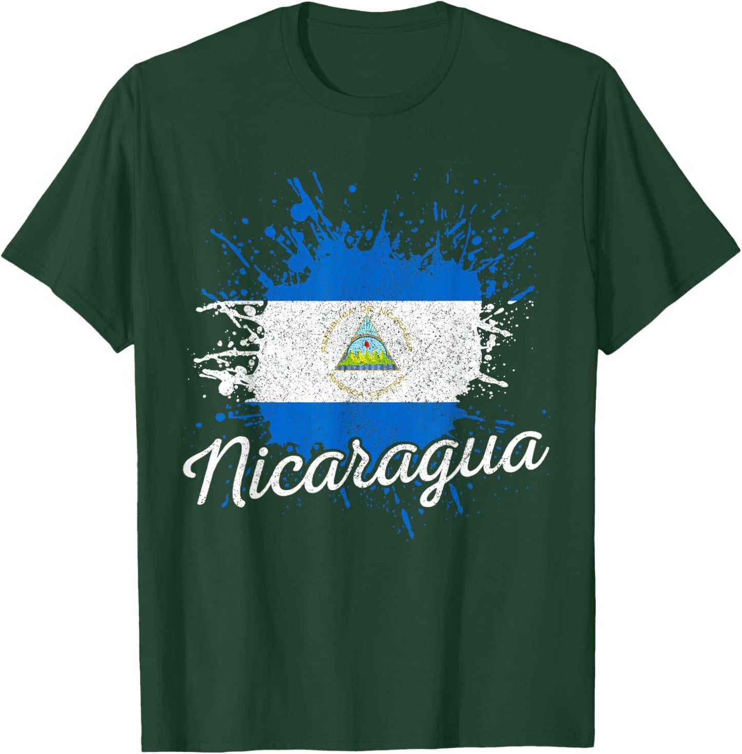 Nicaragua Flag Vintage Souvenir T-Shirt - T-Shirt | Forest