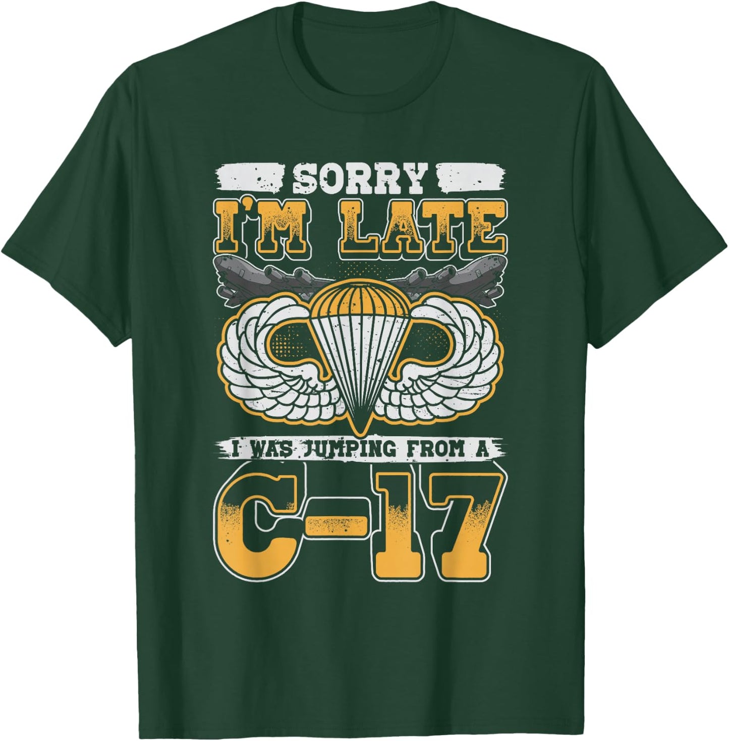 Airborne Division Paratrooper C-17 T-Shirt - T-Shirt | Forest