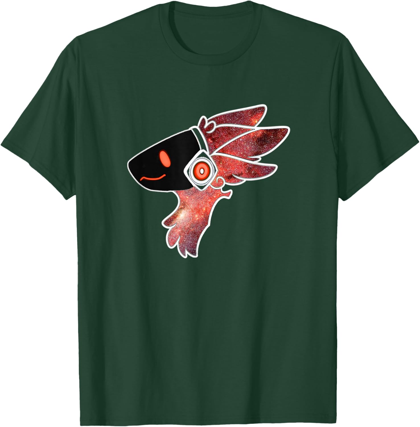 Protogen Fursuit Fursona Head in a Red Star Pattern T-Shirt - T-Shirt | Forest