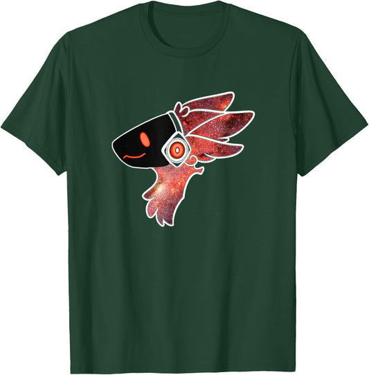 Protogen Fursuit Fursona Head in a Red Star Pattern T-Shirt - T-Shirt | Forest